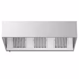 Fläktkåpa med motor - väggmonterad - 2000 mm - djup 1100 mm - med flamskyddsfilter och belysning