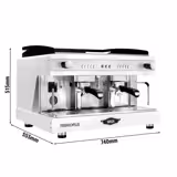WEGA | Pegaso Plus - Espressor - 2 grupuri - 3,7 kW - cu spumător de lapte și apă fierbinte - Alb
