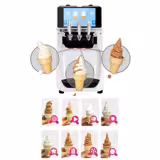 Máquina de gelado soft Profissional - 30-32L/h - 2,68kW - Touch - 3 sabores (2 + 1 misto) - Aparelho de bancada (gelado italiano)
