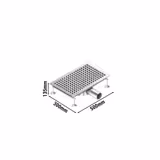 Stainless Steel Channel Drain - AISI 304 - 500x300mm - low-profile - side outlet - Ø70mm - removable grate/strainer