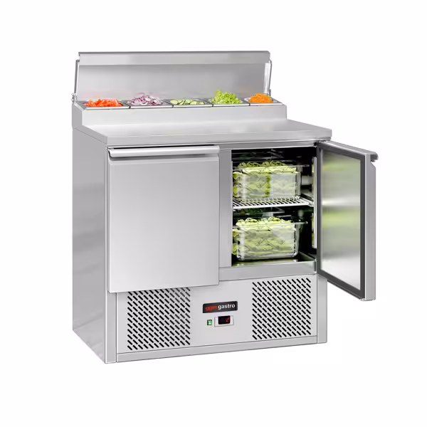 Commercial Saladette Prep Counter ECO - 900x700mm - 2 Doors - for 5x GN 1/6