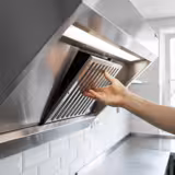 Commercial Wall-Mounted Extraction Canopy - 800mm - with Baffle Filters & LED Lighting