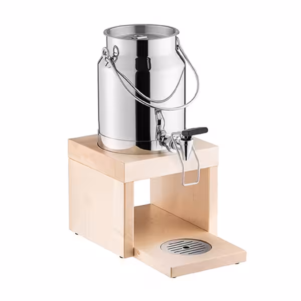 Commercial Milk Dispenser – 3 L - Maple Wood Base - Cool Pack in Base - Touchless Adapter