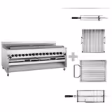 Gasgrill - 43,0kW - Staand model - RVS - voor 30 automatisch roterende spiesen