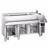 Tavolo frigo bar per cocktail e bevande - 1600 mm - 235 litri - 3 porte e presa da 230 V