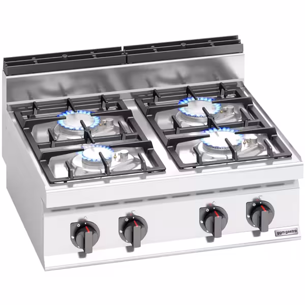 Gáztűzhely 4x főzőlap (21,5 kW) gyújtólánggal