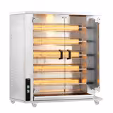 Commercial Gas Chicken Rotisserie Oven – 25-Chicken Capacity - 23.5 kW - Glass Doors