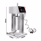 Elektrischer Wurstfüller & Churro-Maschine - 12 Liter - 90 Watt - Edelstahl - inkl. 4 Wurstfüller- & 3 Churro-Aufsätze