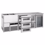 Barkylbänk PREMIUM - 2500x700 mm - 1 glasdörr & 5 lådor