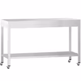 Edelstahl Arbeitstisch PREMIUM - 1400x600mm - mit Grundboden & Rollen