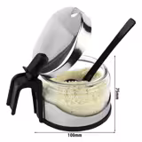 (6 Stück) Parmesan Menage - ECONOMIC - 230ml - Edelstahl - inkl. Kunststofflöffel