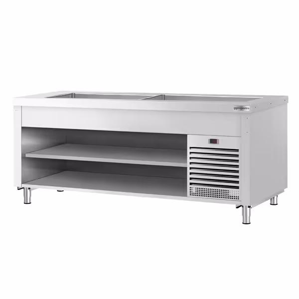 Banco buffet professionale refrigerato COPENAGHEN - 2310mm - con vasca refrigerata - per 6x GN 1/1 - Acciaio inox