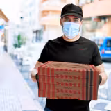 (100 pcs) Pizza Box - PIZZABÄCKER - 29.0x29.0x4.0cm