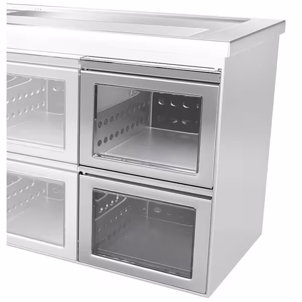Ladenblok - glas - bestaande uit 2x 1/2 laden - voor de series BRF & BLF