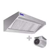 Wandafzuigkap RVS - 700mm diep - 1800mm - met motor - compleet - met standen snelheidsregelaar, 3 labyrintfilters en verlichting - 1300m³/u