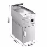Commercial Electric Griddle - 3.6kW - Smooth Plate - Cooking area: 395x535mm - with Cabinet Base - 1 Door