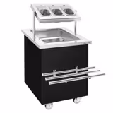 Cutlery and crockery trolley DANZIG - 700 mm - with tray slide - black