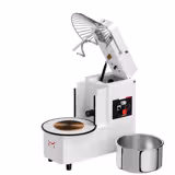 Amasadora espiral PROFESIONAL - 22L / 18kg - velocidad variable - cuba extraíble y cabezal elevable - con temporizador - 400V trifásica - para masas de pan/pizza