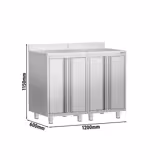 Arbeitsschrank - für Kaffeemaschine - 1200x600mm - mit 4 Flügeltüren & Aufkantung