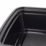 (300 darab) Újrahasználható tál - polipropilén - 700ml - téglalap alakú - fekete