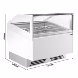Vetrina Gelato ADAM - 1201mm - Refrigerazione ventilata - per 12x Vasca da gelato da 5 Litri oppure 8x Vasca da gelato da 7 Litri - Bianco