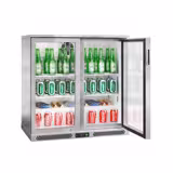 Barkühlschrank - 900mm - 220 Liter - mit 2 Glasflügeltüren - Edelstahl