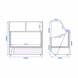 Ijsvitrine THEO - 1300mm - geforceerde koeling - met LED-verlichting - voor 6x 5 liter ijsbak - wit