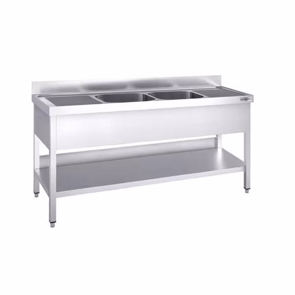 Móvel de lava-loiça PREMIUM - 1800x700mm - com base e 2 lavatórios no centro