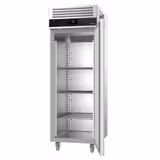 Upright Fridge Stainless steel PREMIUM - GN 2/1 - 700L - with 1 door - On castors - For UK