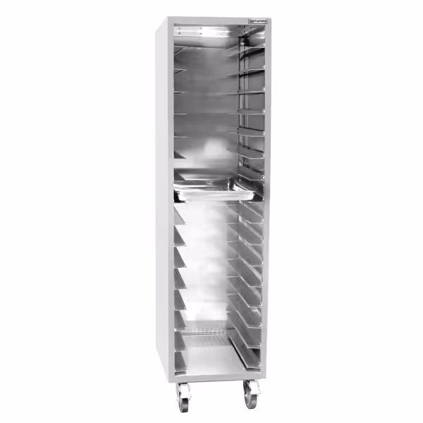 clearance Closed Tray Trolley – 16× EN 600×400 - Stainless Steel - 97.8 mm Rail Spacing