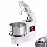 Ipari spirálkaros dagasztógép - 53 l / 44 kg - 2 sebességes - kivehető üst és felhajtható fej - időzítővel - 400 V