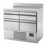 Tavolo refrigerato PREMIUM PLUS - 978x700mm - Ventilata - 230 L - con 4 cassetti - Alzatina