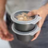 (12 db) Újrahasználható tál - 250ml - kerek - szürke