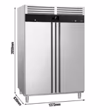 Koelkast RVS PREMIUM - GN 1/1 - GN 2/1 - 1372mm - 1017liter - tot +10°C - met 2 deuren - geforceerde koeling, LED‑verlichting, slot & omkeerbare deur