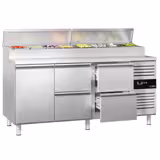 Saladette PREMIUM - 1795x700mm - 1 deur + 4 lades - voor 8x GN 1/3