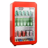 Mini displaykoelkast - 495mm - 113 liter - met 1 glazen deur & LED‑verlichting - rood