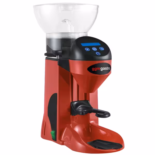 Commercial Coffee Grinder - 1kg - 77dB - with Dispenser (Doser) - Red