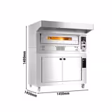 Commercial Gas Pizza Oven – Single Deck, Manual Controls – 6x Ø35 cm – 400 °C max – with Dough Proofer