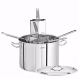 Casserole de pâtes - Acier inoxydable 18/10 - Tous feux dont induction - 32L - Ø400mm - Hauteur:250mm - incl. 4 passoires - 400x400x250mm