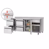 Koelwerkbank PREMIUM - 1865x700mm - met 1 deur & 4 laden & met achterwand