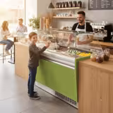 Vetrina Gelato LIAM - 1310mm - Refrigerazione statica - per 10+10x Vasca da gelato da 5 Litri - Hellgrün