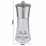 (6 pz) Macinasale e macinapepe 2 in 1 - SPICEX - Acciaio inox - Altezza: 190mm - Trasparente