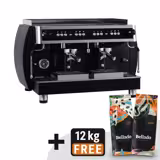 Machine à café porte-filtre « Grace » – avec écran digital – 2 groupes – avec système de préinfusion & compteur de shots inclus – Noir