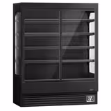 Murale Refrigerato Professionale - 1524mm - 693l - +1°/+5°C - con 2 porte a battente in vetrocamera & 4 ripiani - Nero