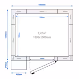 Fagyasztókamra - 1800x1500 mm - 3,47 m³ - beépített monoblokkal