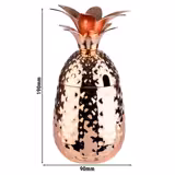 (6 szt.) PINEAPPLE - Kubek do miksowania - 500ml - Miedziany - Stal nierdzewna - z pokrywą