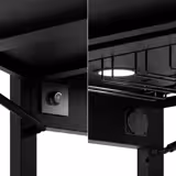 Postazione cocktail mobile - con frigorifero da bar, piano di lavoro, piano in vetro e illuminazione a LED - incernierata