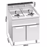 Dubbele gasfriteuse - 20+20 liter - 33 kW - mechanische bediening - met aftapkraan
