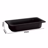 (6 stuks) Melamine GN bak GN 1/3 - ECO - Zwart - 2,7 liter - Hoogte: 100mm