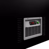 Commercial supermarket freezer island end unit - 1850 mm - 523 litres - with 2 sliding doors - black